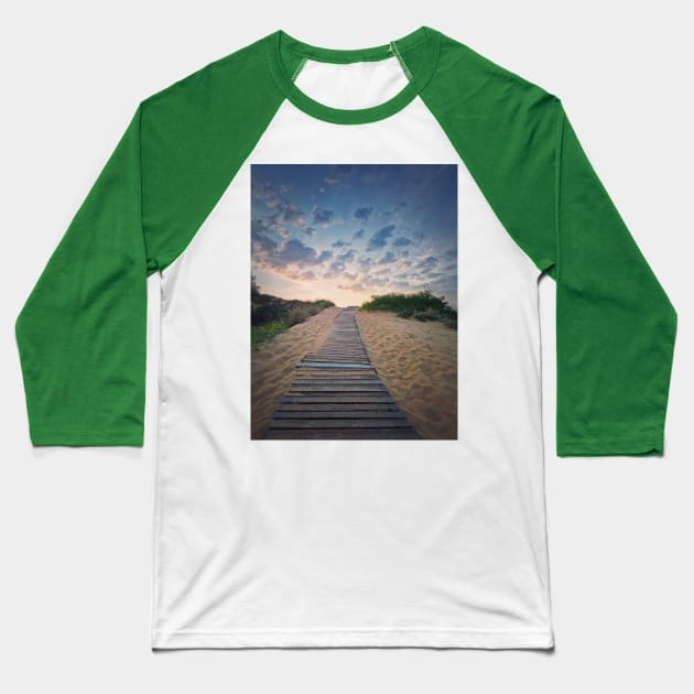 footpath through the sand Baseball T-Shirt by psychoshadow